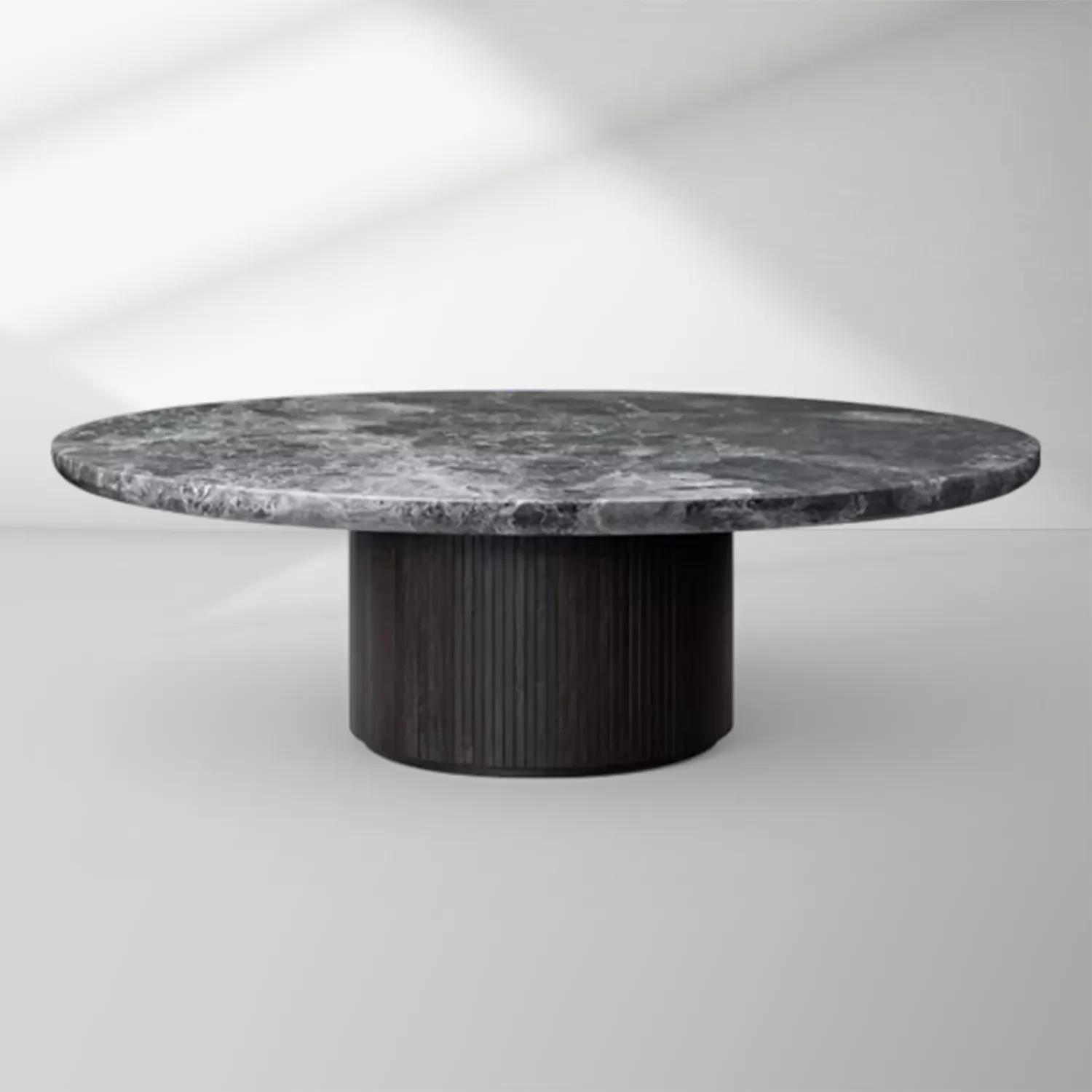 Moon Round Marble Coffee Table – Grey Emperador, 3 Sizes