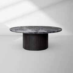 Moon Round Marble Coffee Table – Grey Emperador, 3 Sizes