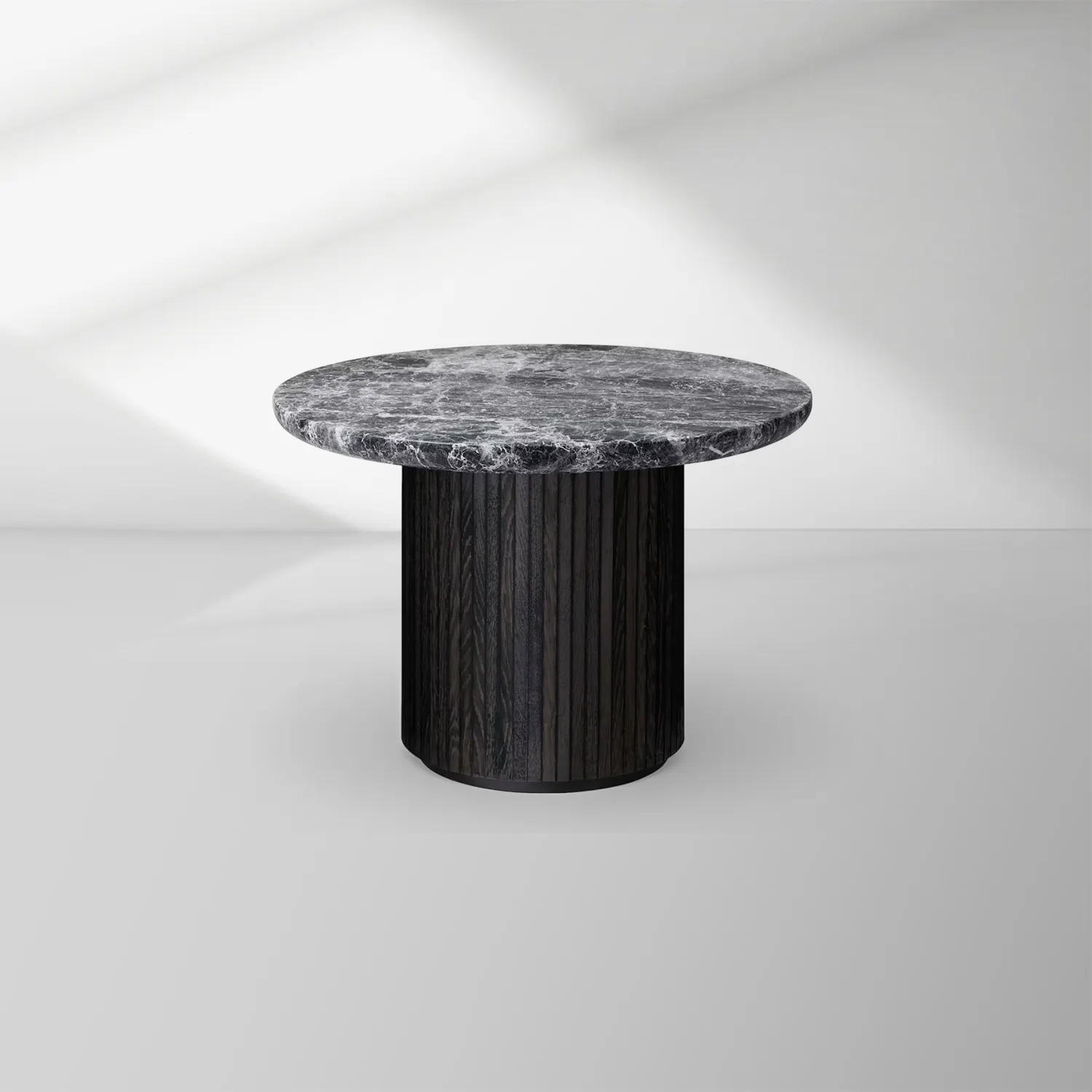 Moon Round Marble Coffee Table – Grey Emperador, 3 Sizes
