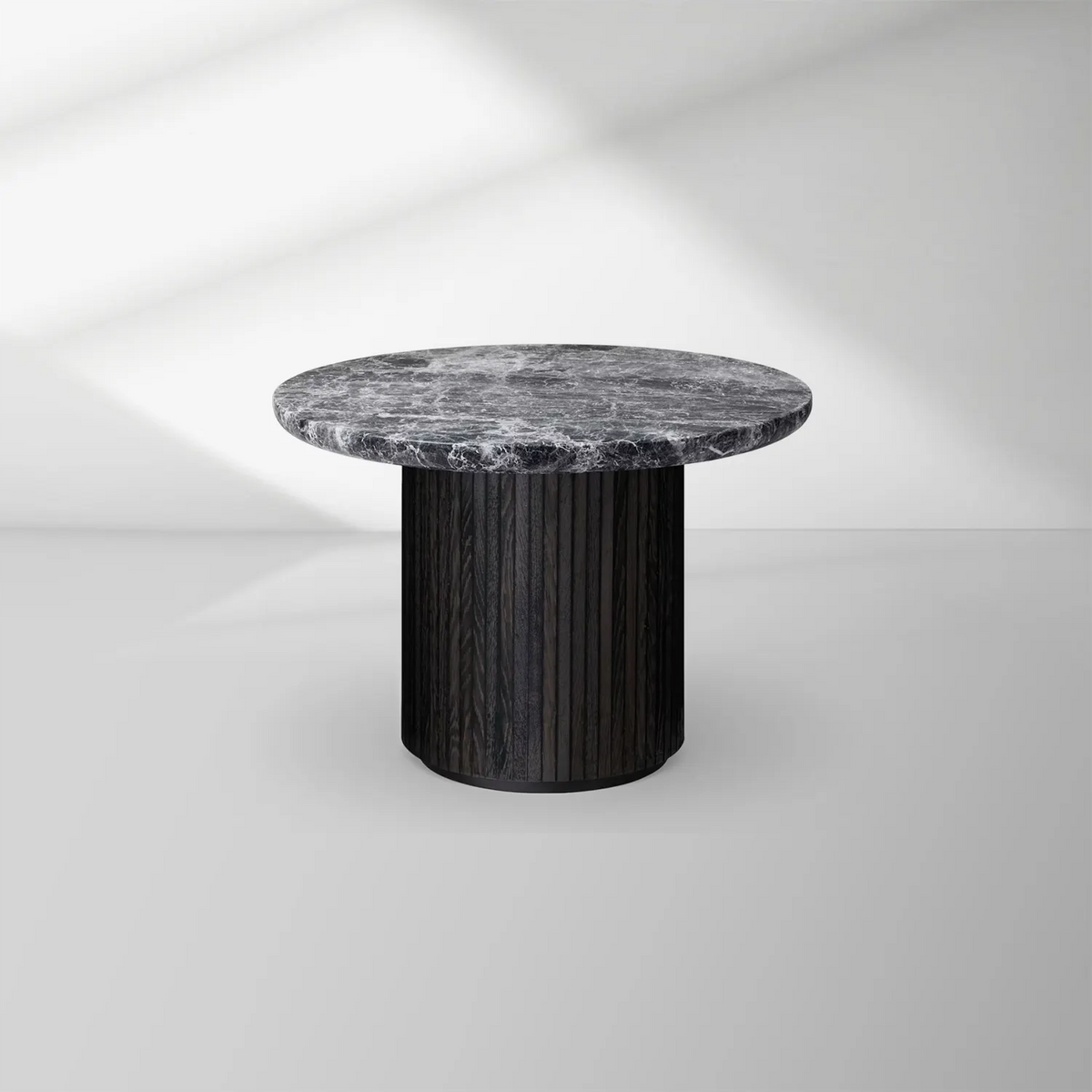 Moon Round Marble Coffee Table – Grey Emperador, 3 Sizes