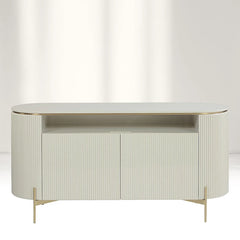 Panoso Curved Sideboard Luxury Buffet Cabinet With Gold stainless steel legs