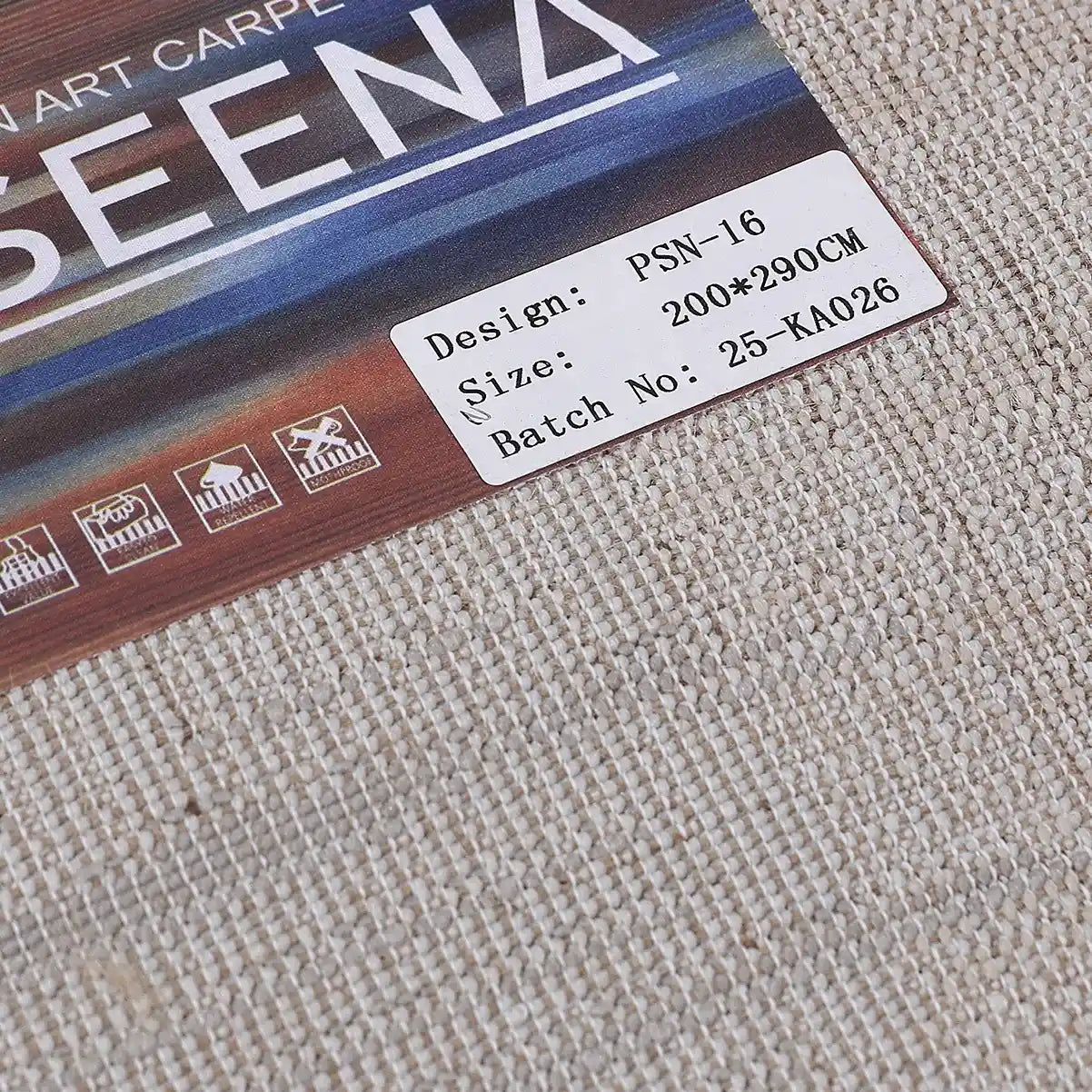 Puxina Layered Grid Abstract Neutral Area Rug with Minimalist Modern Wabi-Sabi Style Carpet Misty Grid Style