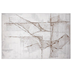 Puxina Layered Trace Calm Modern Area Rug with Brown Line Deconstructed Sketch Style Carpet