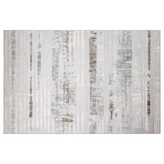 Puxina Soft Linear Texture Neutral Area Rug with Minimalist & Relaxing Carpet Soft Script Texture Style