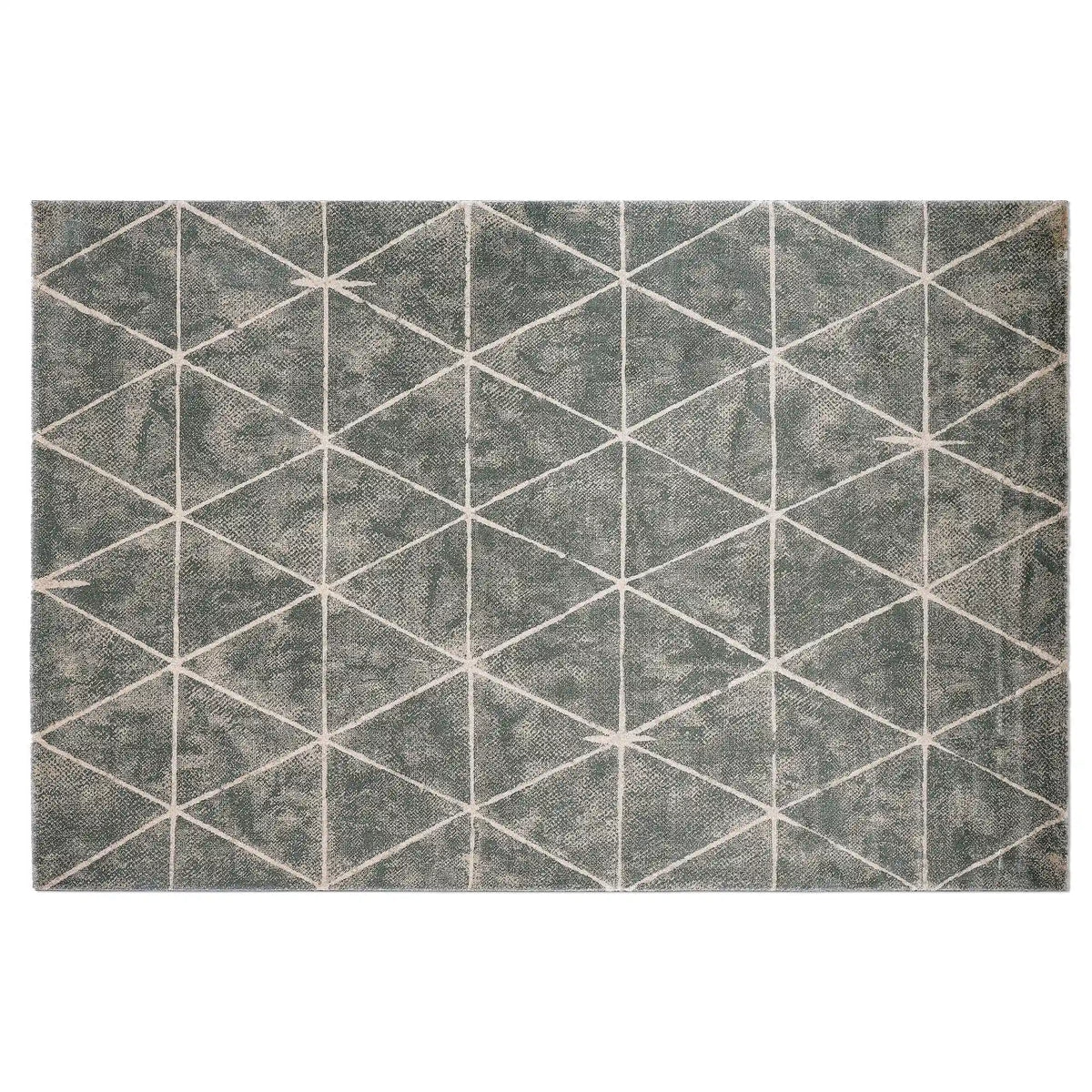 Torino Faceted Grid Abstract Neutral Area Rug with a Sense of Order & Design Carpet Modern Geometric Starburst Style