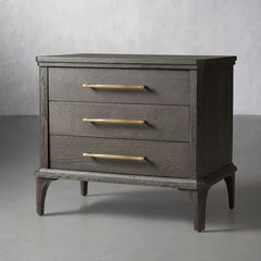 St. Martin Wood Closed Nightstand Oak Bedside table with Soft-Close Drawers