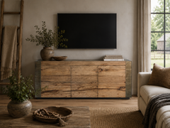 Telluride Mexican Oak TV Stand Cabinet Media Console Result Sideboard Wood Television Storage Unit