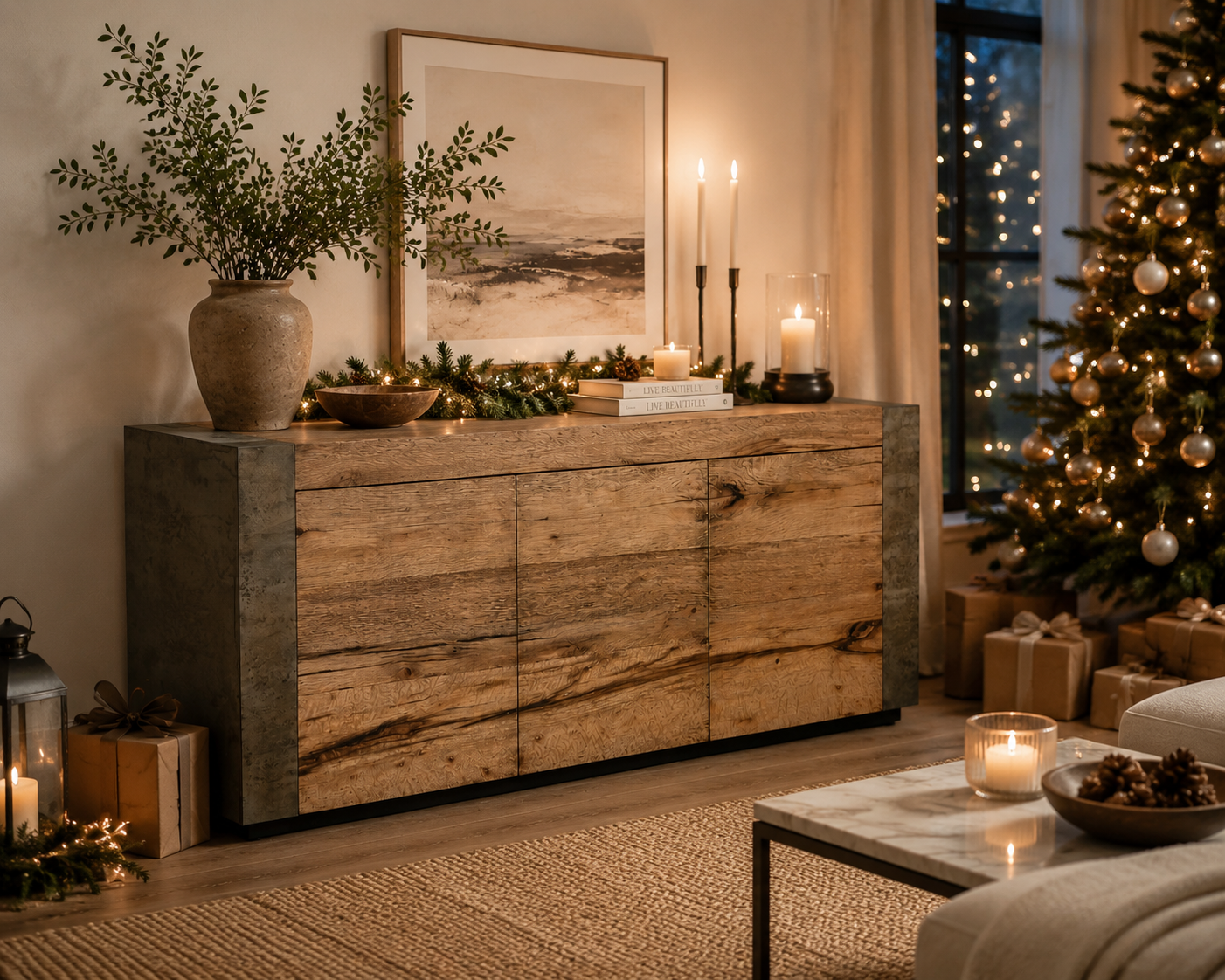 Telluride Mexican Oak TV Stand Cabinet Media Console Result Sideboard Wood Television Storage Unit