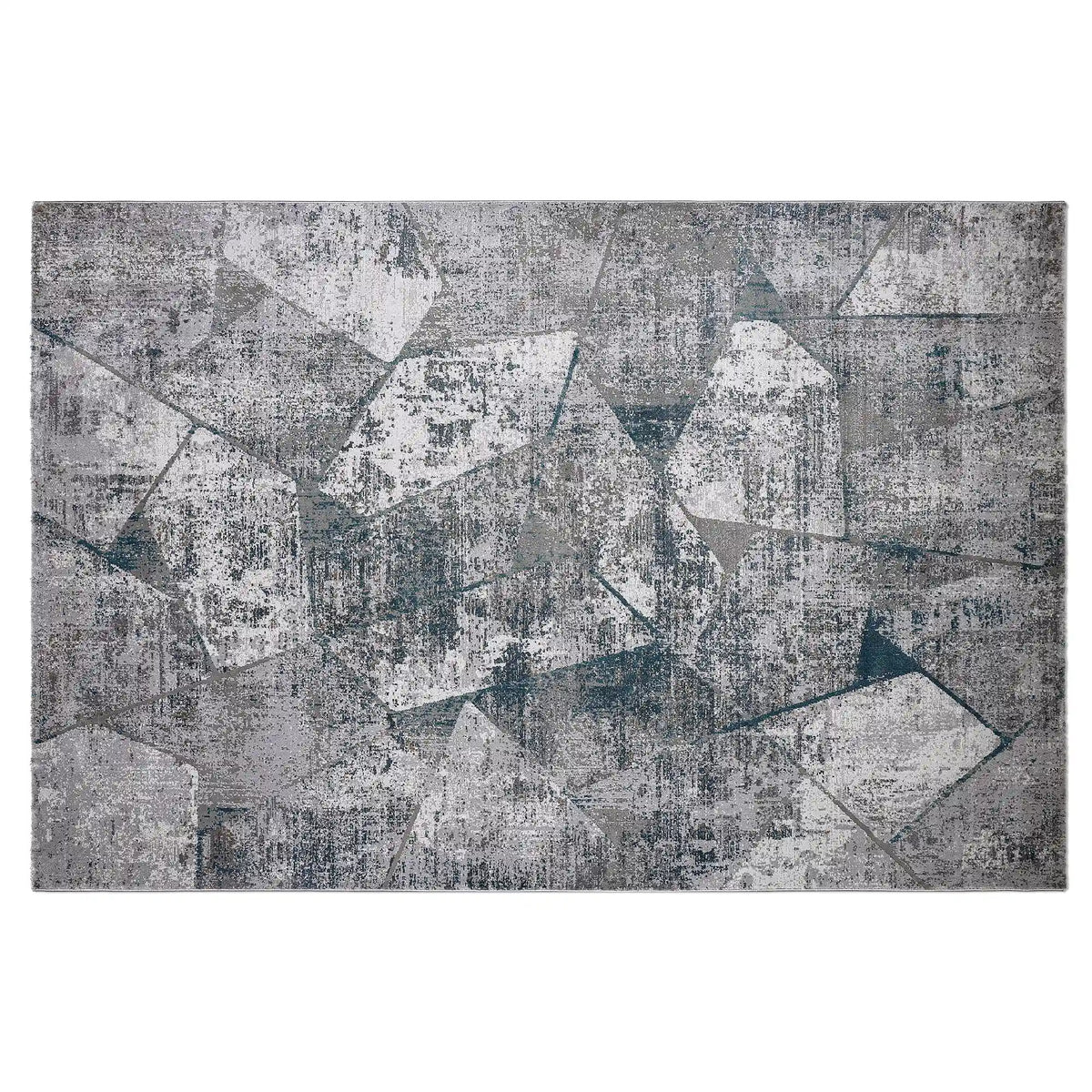 Torino Fragmented Mosaic Abstract Neutral Area Rug Modern Distressed Fragmented Geometric Style Carpet