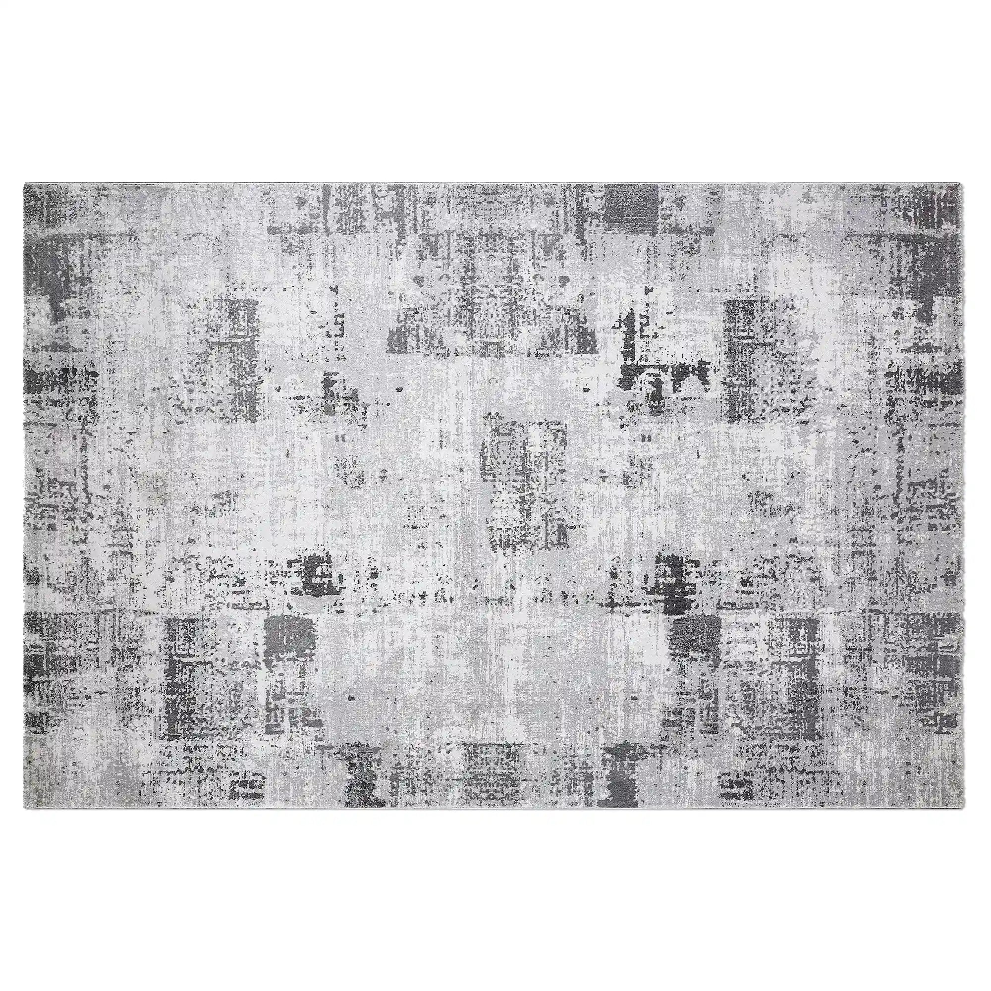 Torino Washed Linear Layered Abstract Neutral Area Rug Vintage-Style Relaxed Carpet Modern Washed Distressed Style