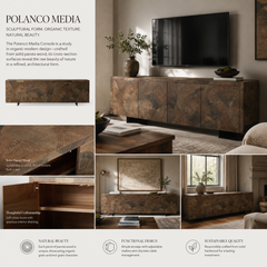 Polanco Salvaged Ash Sideboard Wood Buffet Cabinet Table Living Room Entryways TV Cabinet