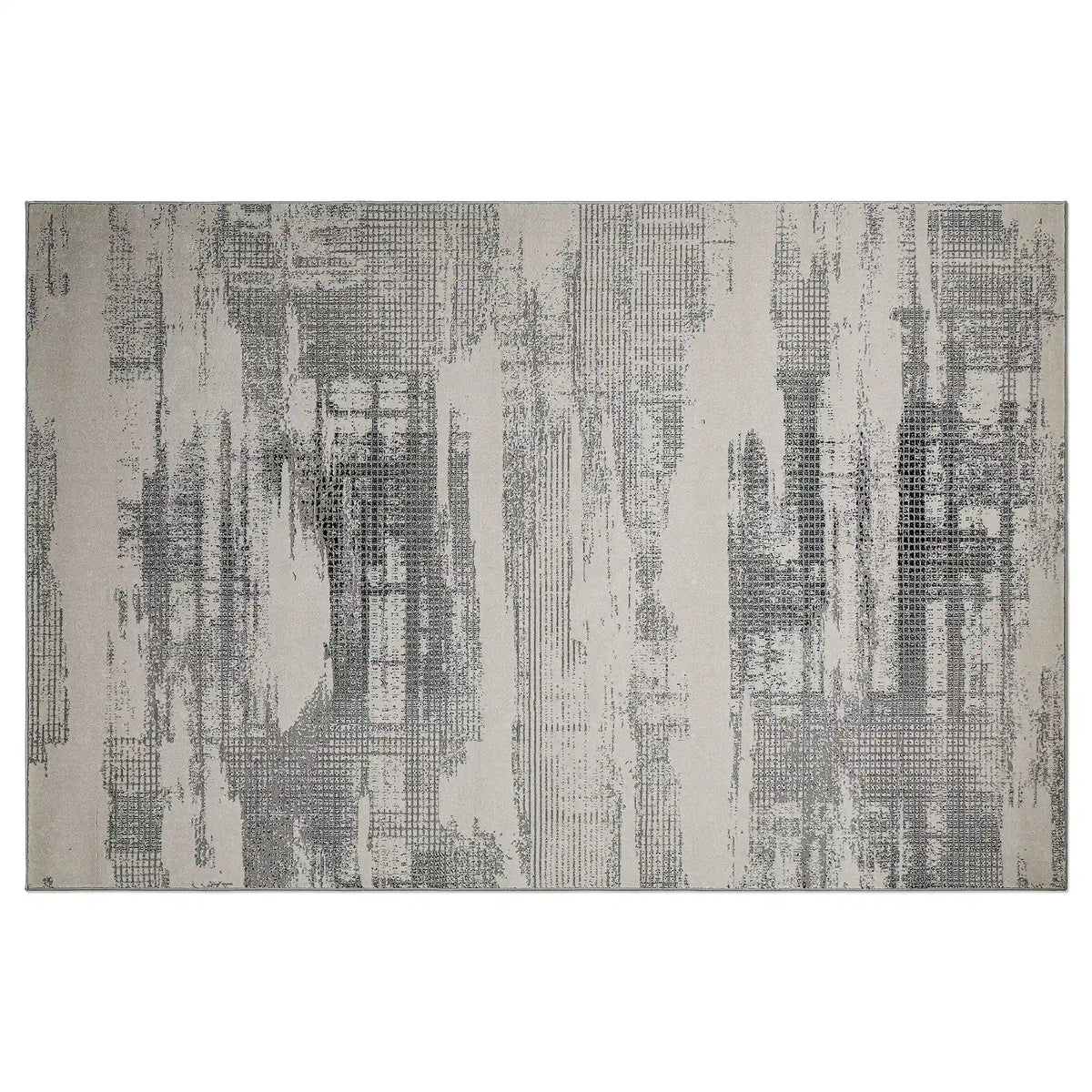 Xiangshe Textured Grid Modern Area Rug Artistic & Retro Minimalist & Rational Style Carpet