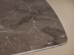 Saint Germain Stone Marble Top Dining Table with Wood Dauphine Base