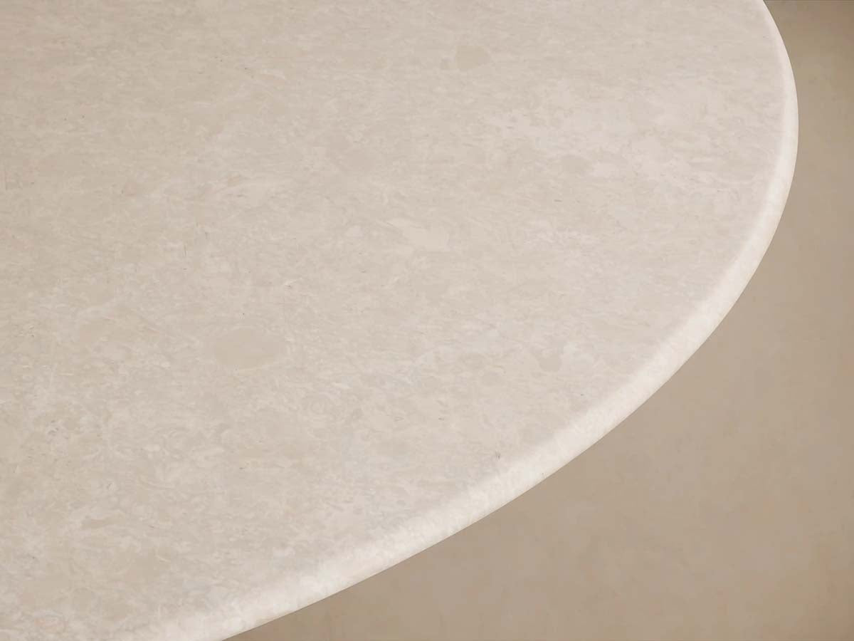 Saint Germain Round Marble Stone Dining Table With Clement Base