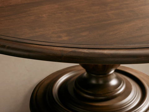 Asolo Round Dining Table Hand-Carved Tulipwood