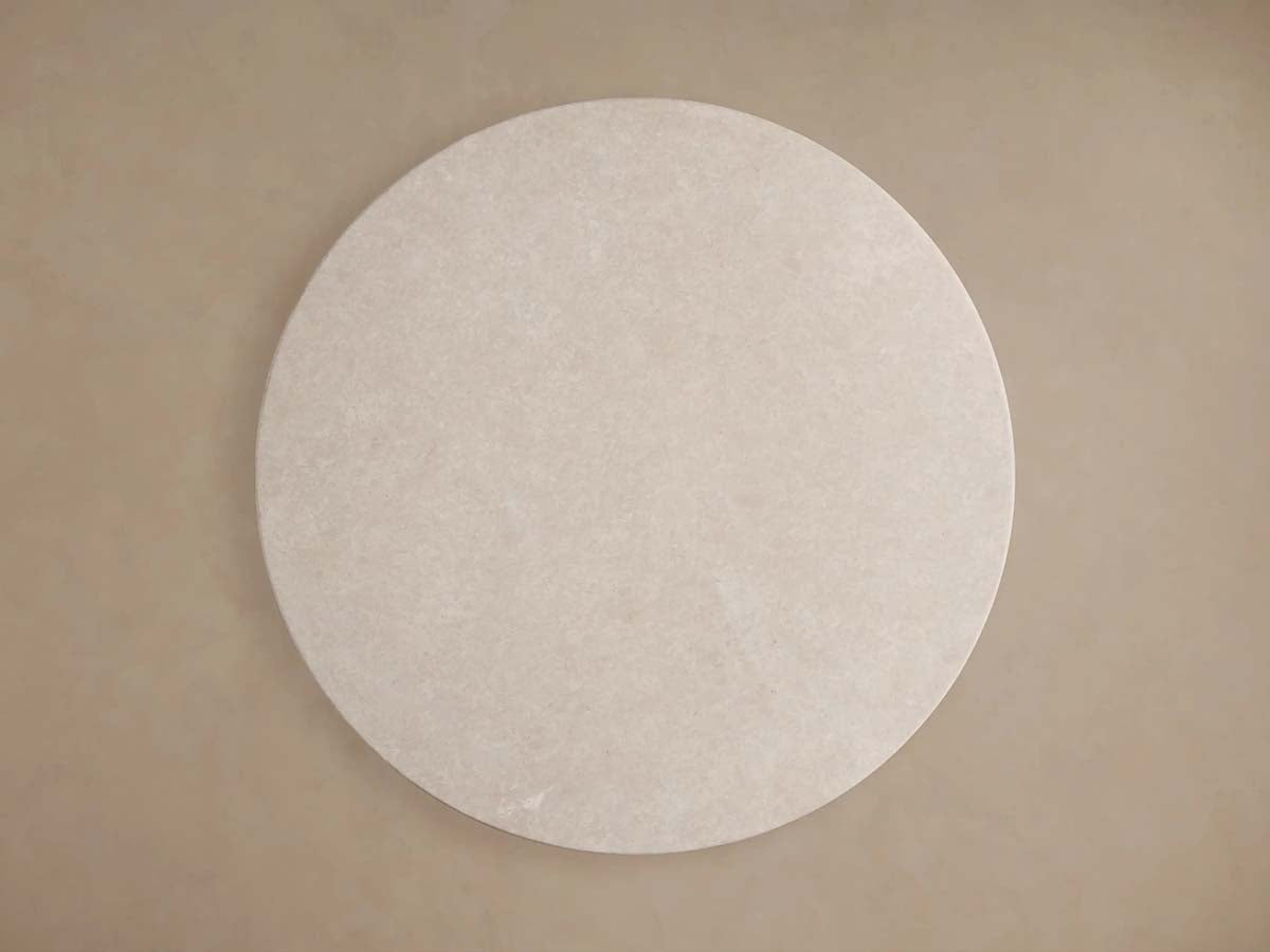 Saint Germain Round Marble Stone Dining Table with Rennes Metal Base