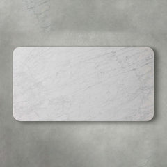 Finnley Rectangle Dining Table with Stone Top Reeded Oak Base