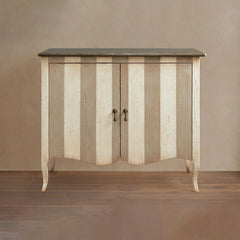 Orabela Amalfi Hand-Painted Sideboard Vintage Distressed Wood Buffet Storage Cabinet