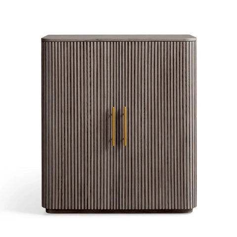 Finnley Wood Bar Cabinet with Metal Base