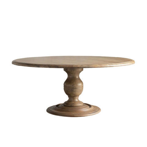 Asolo Round Dining Table Hand-Carved Tulipwood