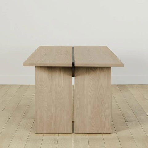 Carlisy Wood Rectangle Dining Table with Ash Wood Planks Top