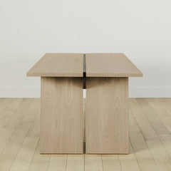 Carlisy Wood Rectangle Dining Table with Ash Wood Planks Top
