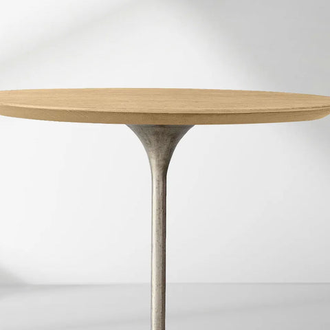 Aero Wood Bistro Table with Arched Cast Steel Base