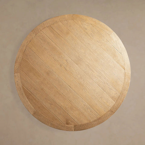 Kensington Round  solid oak Top Dining Table with Finnish Pine Base