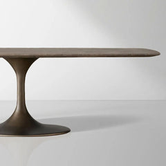 Saint Germain Stone Top Dining Table with Launette Steel Base