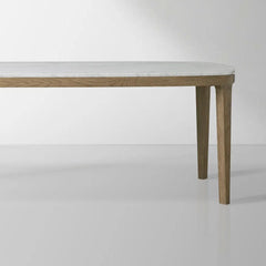 Danny Carrara Marble Top Dining Table With Oak Base