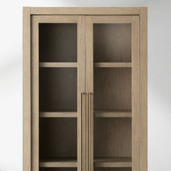 Bodhi Solid White Oak Display Cabinet with Glass Door