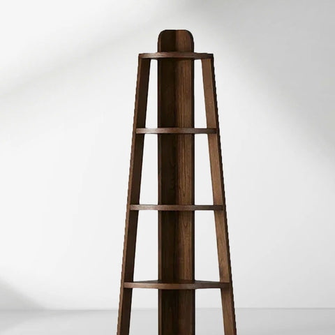 Bowery Modern Corner Bookcase Wood Bookshelf