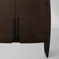 Dacia Solid Oak Storage Cabinet Vintage Sideboard