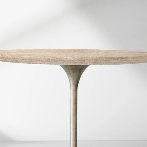 Aero Handcrafted Stone Bistro Table with Steel Base