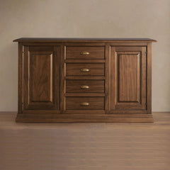 Tuscany Poplar Buffet Table Wood Sideboard Vintage 4 drawers Living Room Old World Entryways Cabinet