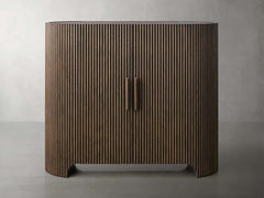 Astor Marble Top Hall Chest Oak Wood Sideboards Reeded Entrance Storage Cabinet