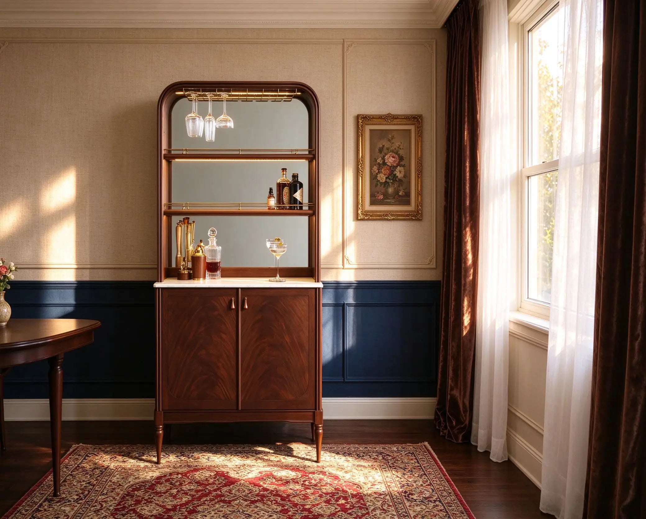 Frances Bar Cabinet | Mahogany Wood Liquor Cabinet