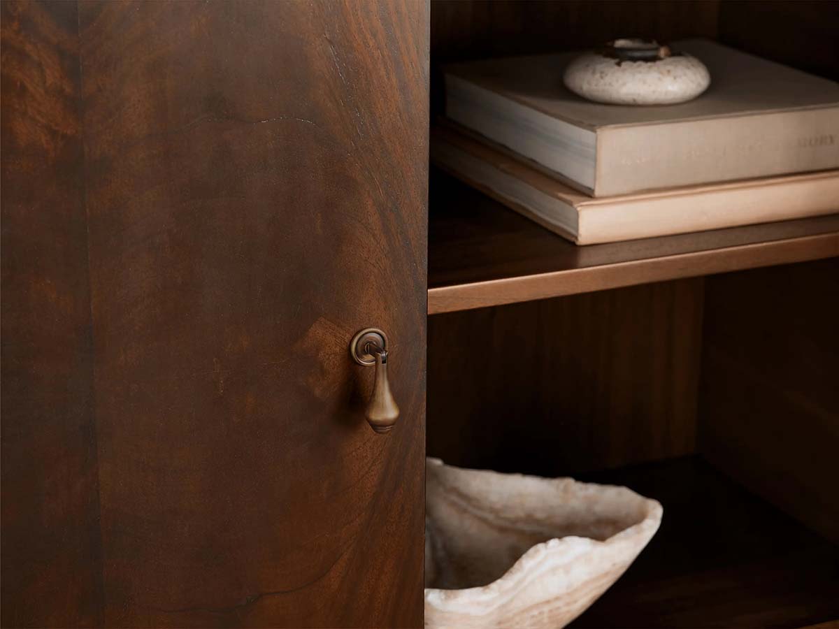 Frances Mahogany Tall Cabinet Vintage Wood Storage Cabinet