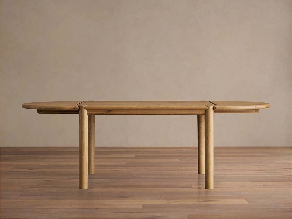 Sulina Wood Extension Dining Table Oak Drop-Leaf Design