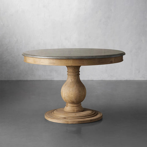 Luca Natural Stone Top Dining Table With Pine Base