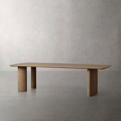Theo Curved Dining Table Solid Oak Design with Sculptural Base