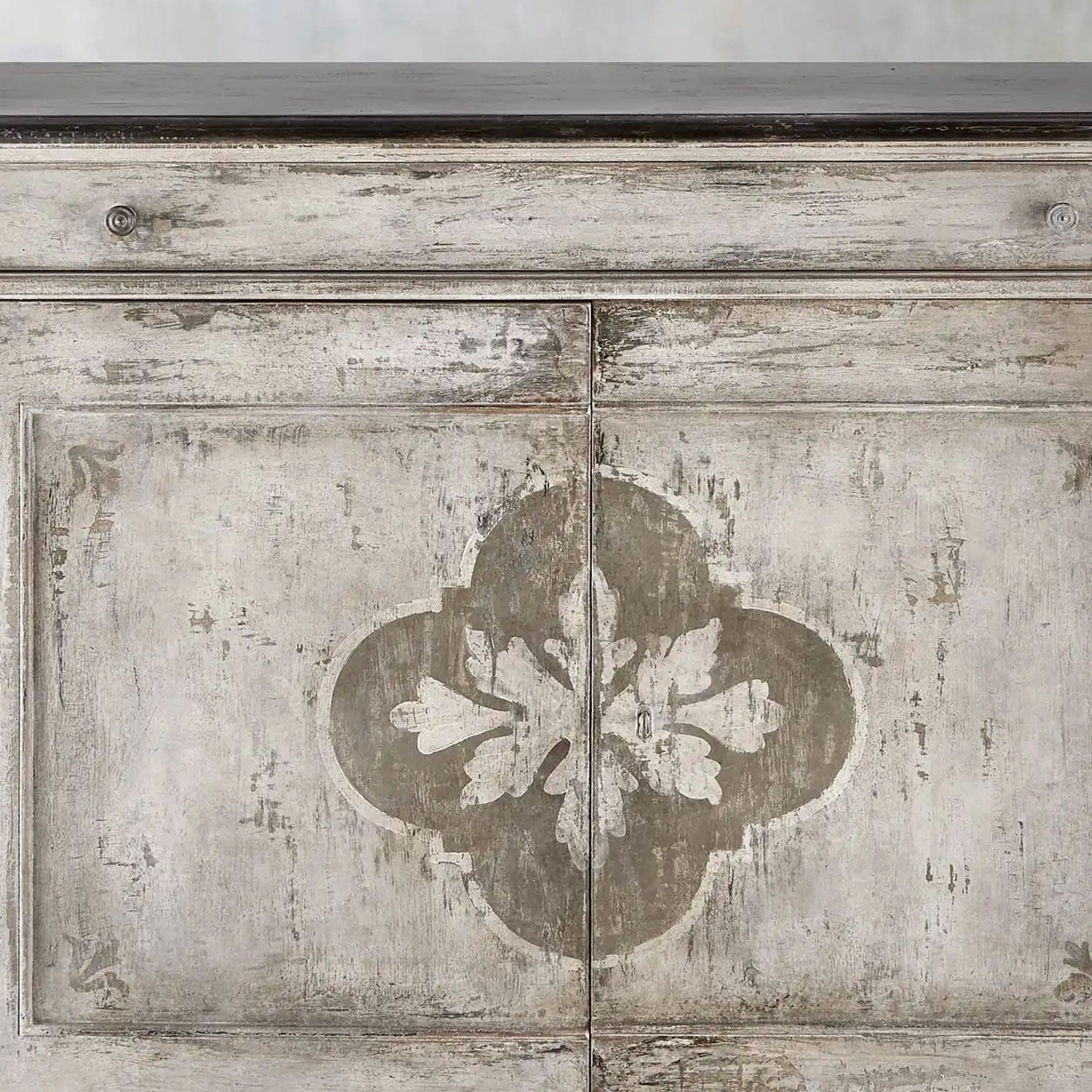 Messina Center Floral Bell'Arte Sideboard Buffet Table Wood Living Room Entryways Cabinet