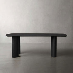 Theo Curved Dining Table Solid Oak Design with Sculptural Base