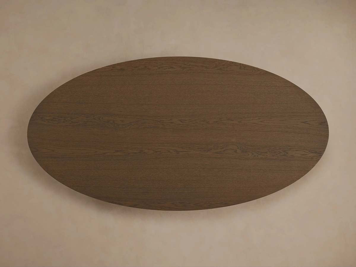 Perth Oval Oak Dining Table Hand-Sculpted Modern Dining Table