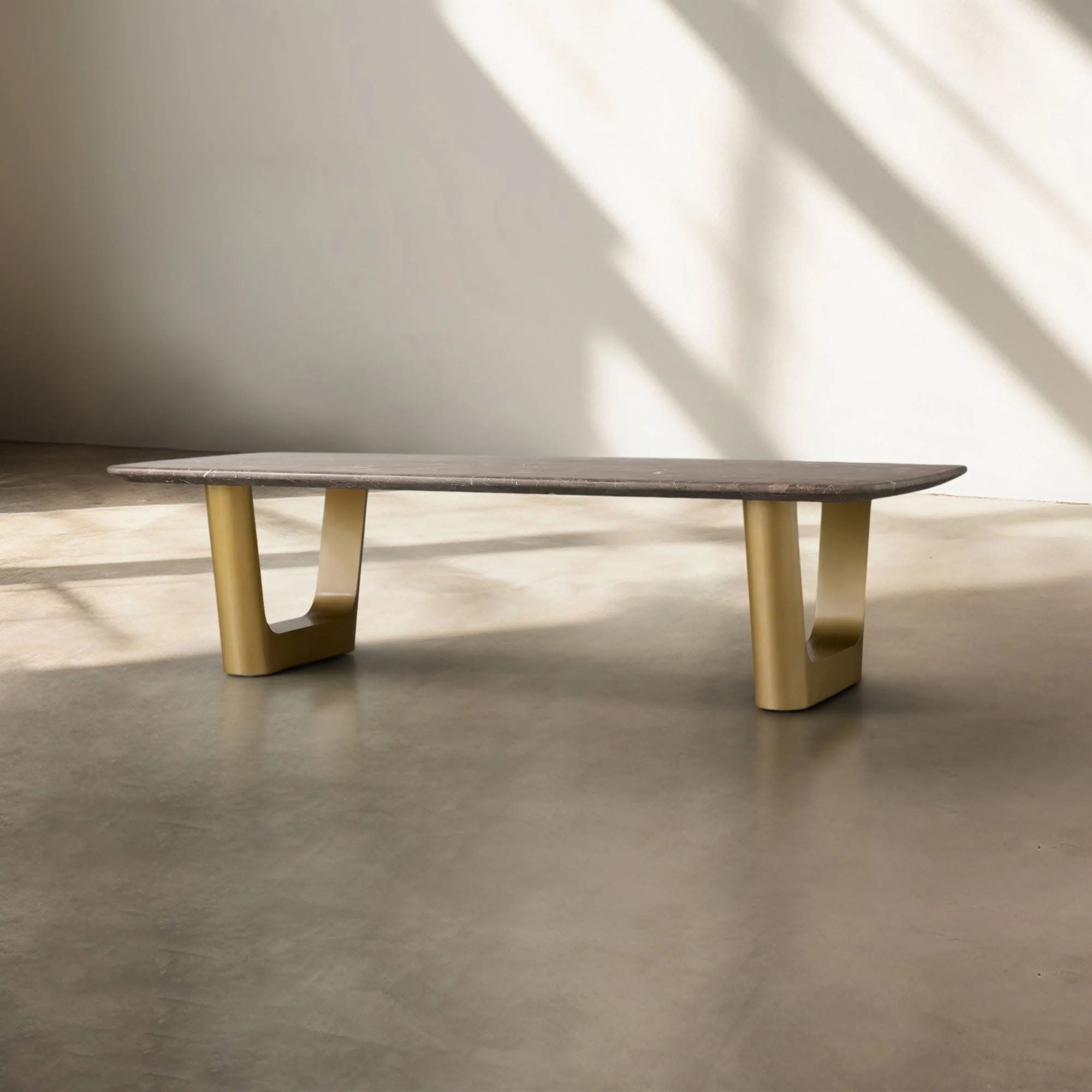 San Germani 72" Carrara marble Top Coffee Table with Rennes Metal Base