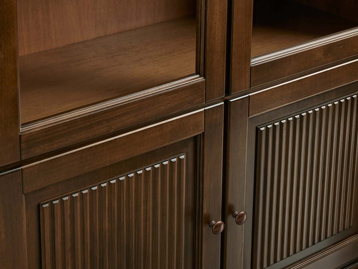 Giotto Antique Tall Display Cabinet Wood Side Storage Cabinet Bookcase with Glass Doors