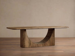 San Rafael Hand-Aged Primavera Wood Dining Table with Parquetry Top