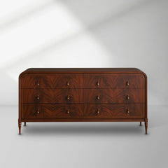 Frances 72" Six-Drawer Dresser, Mahogany Wood