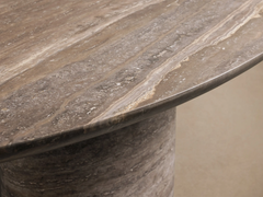 Perth Grey Travertine Oval Dining Table