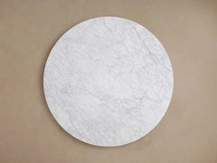 Saint Germain Round Marble Stone Dining Table with Rennes Metal Base